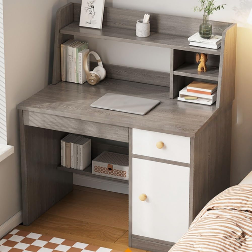 Amazon | Vifxucy学習机 勉強机セット 幅80cm 収納付き 引き出し&上棚